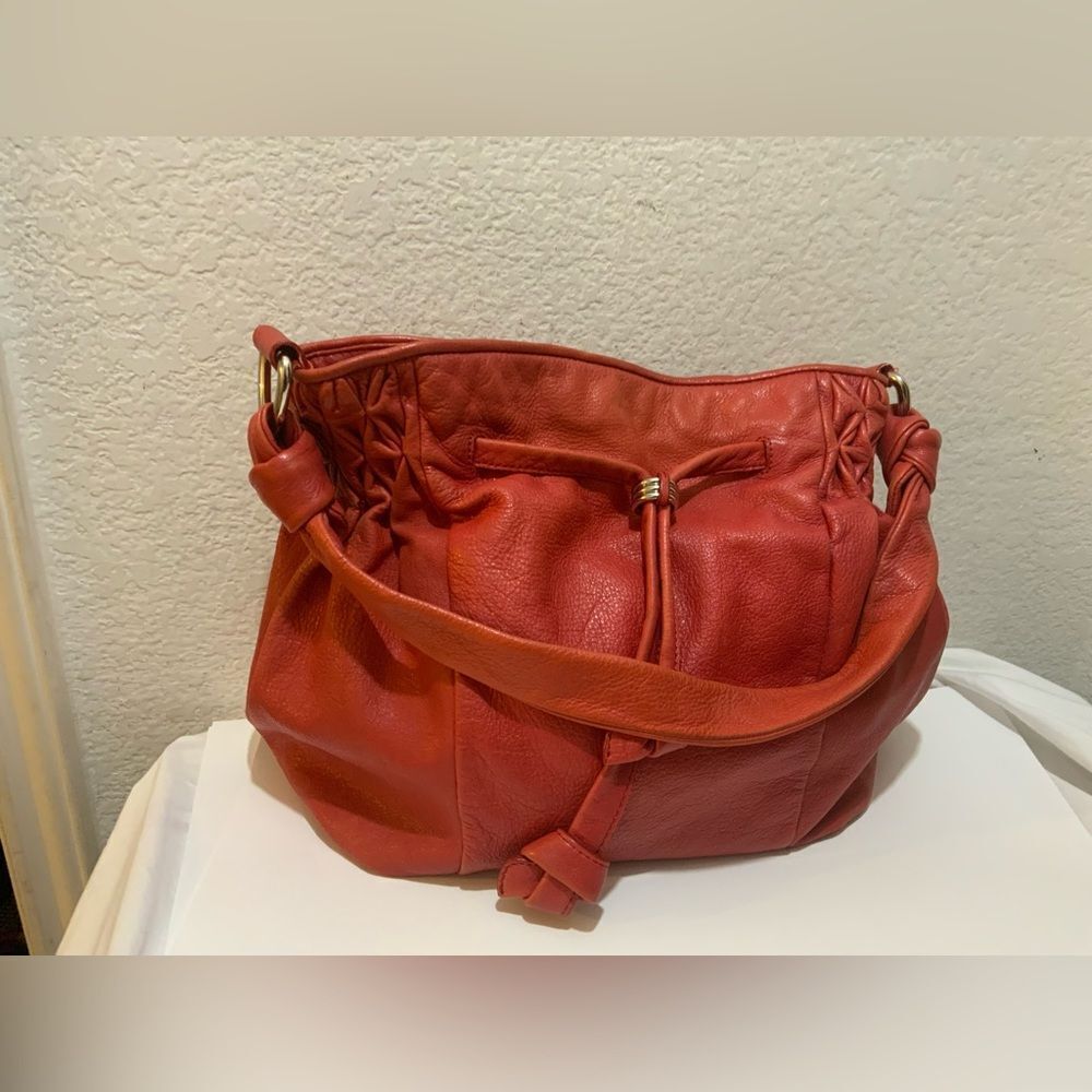 Elliott Lucca drawstring genuine leather bag open top